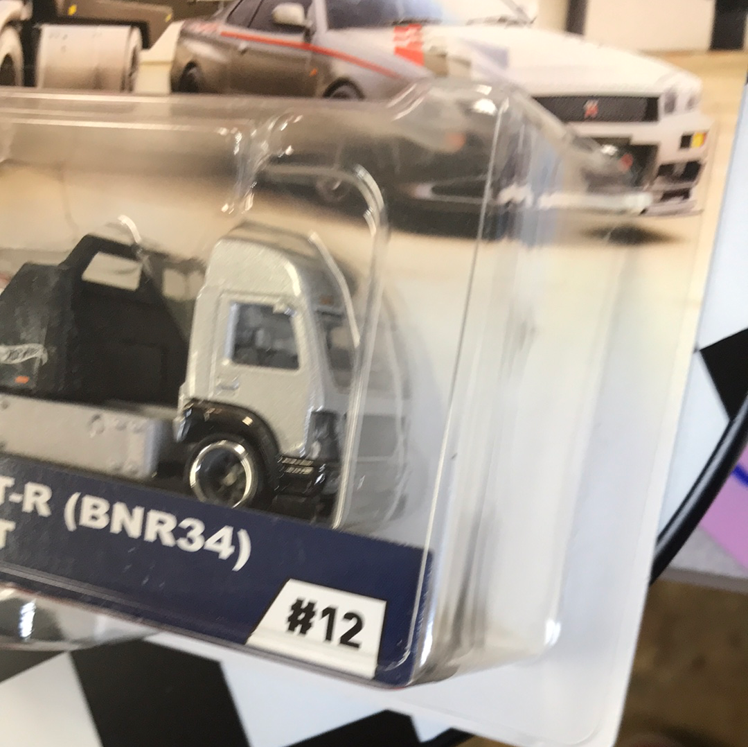 Hot wheels car culture team transport #12 Nissan skyline GT-R r34 Aero Lift W/Protector