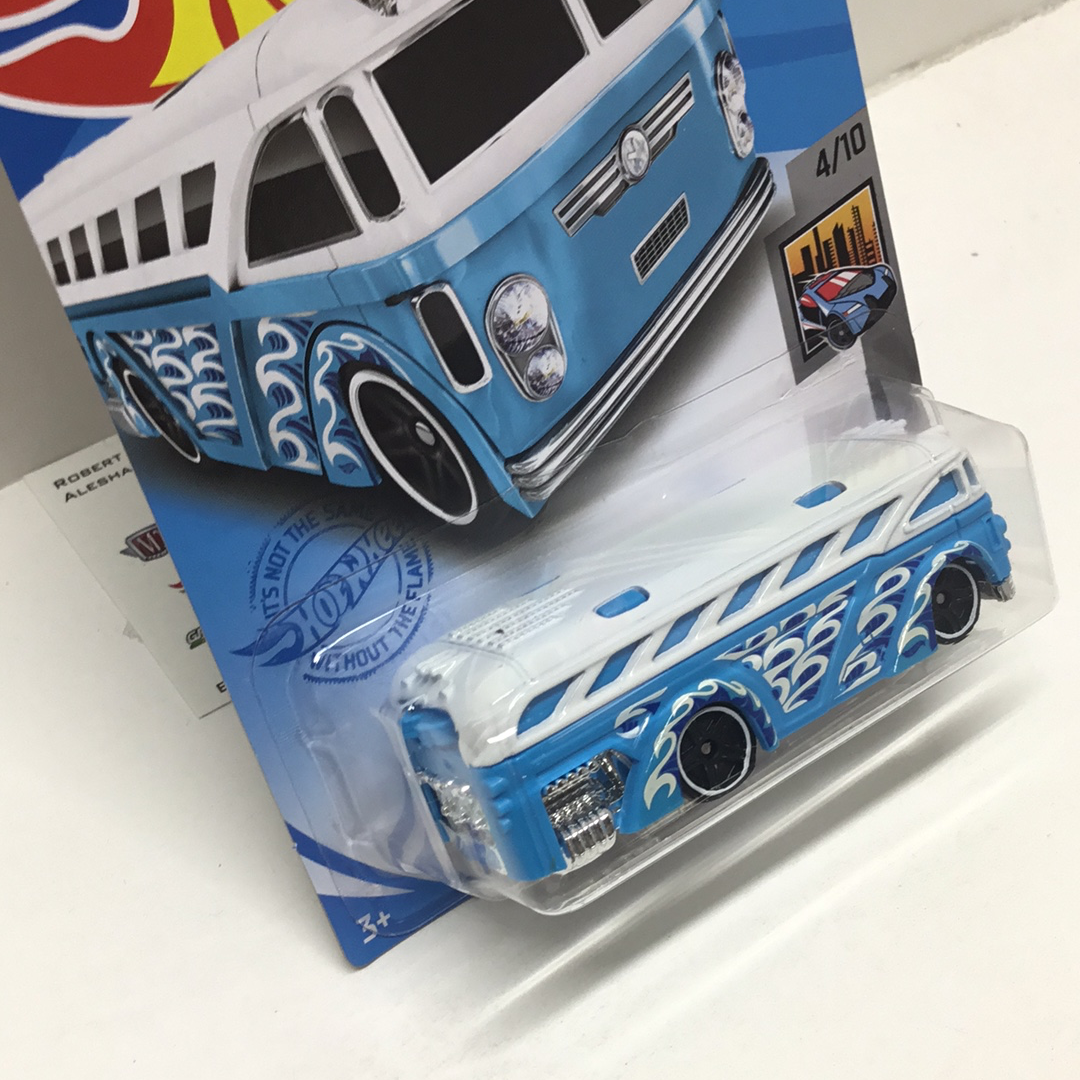 2021 hot wheels #55 Surfin School Bus white 55G