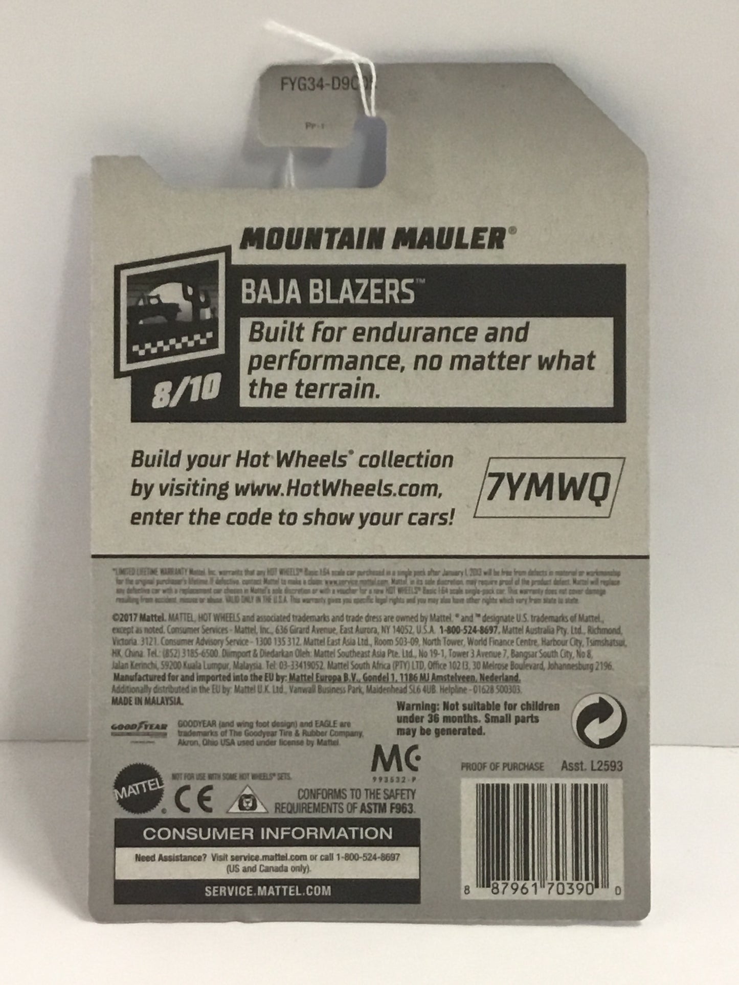 2019 hot wheels Zamac #10 Mountain Mauler 144A