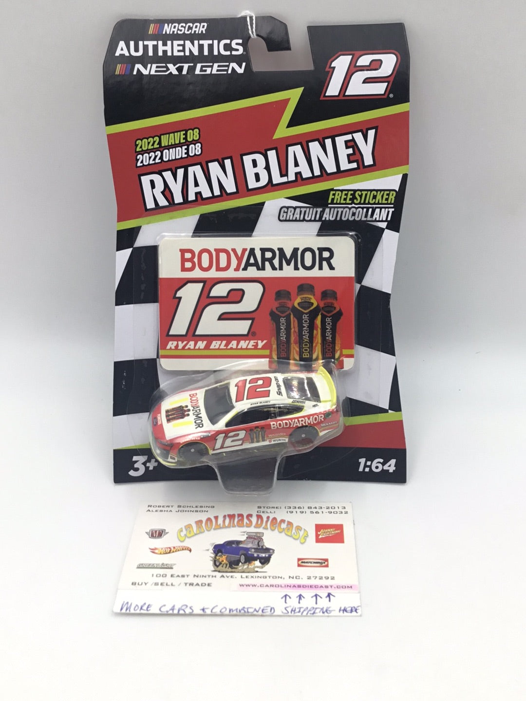 2022 nascar authentics wave 8 12 Ryan Blaney body armor MM6