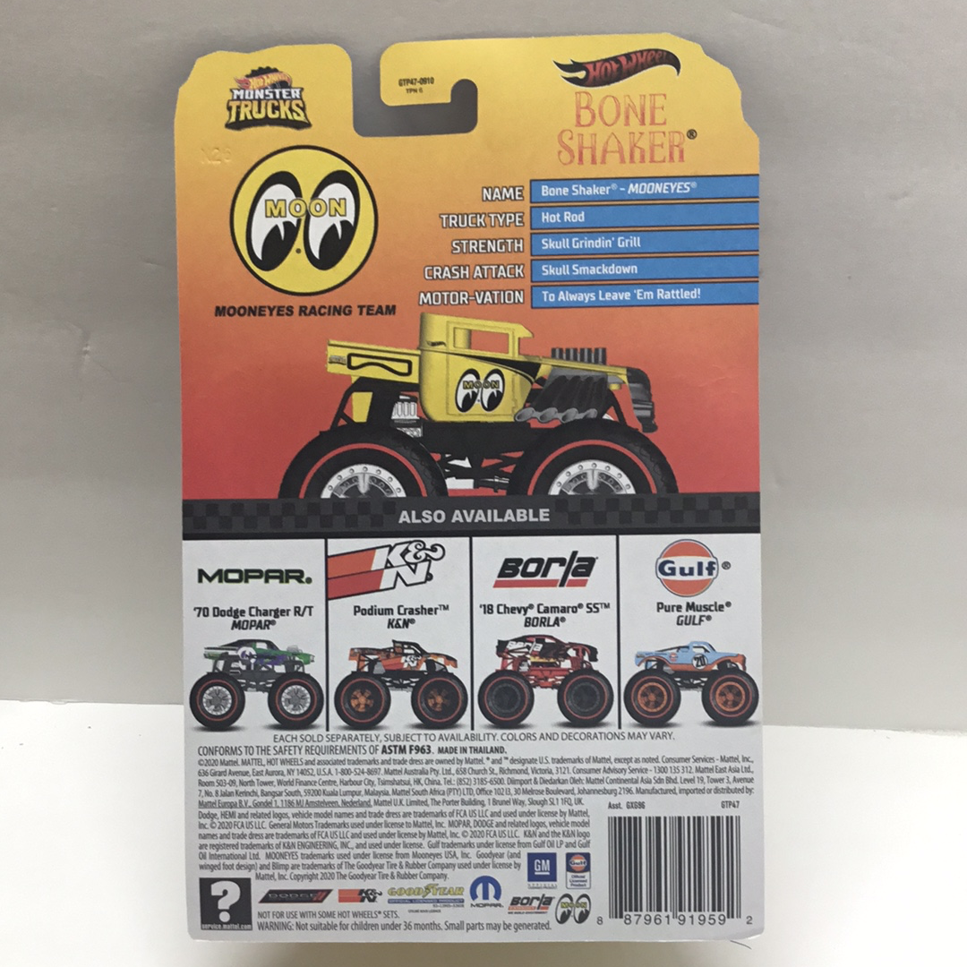 2021 Hot wheels monster Trucks redlines Bone Shaker Mooneyes 4/5 131C