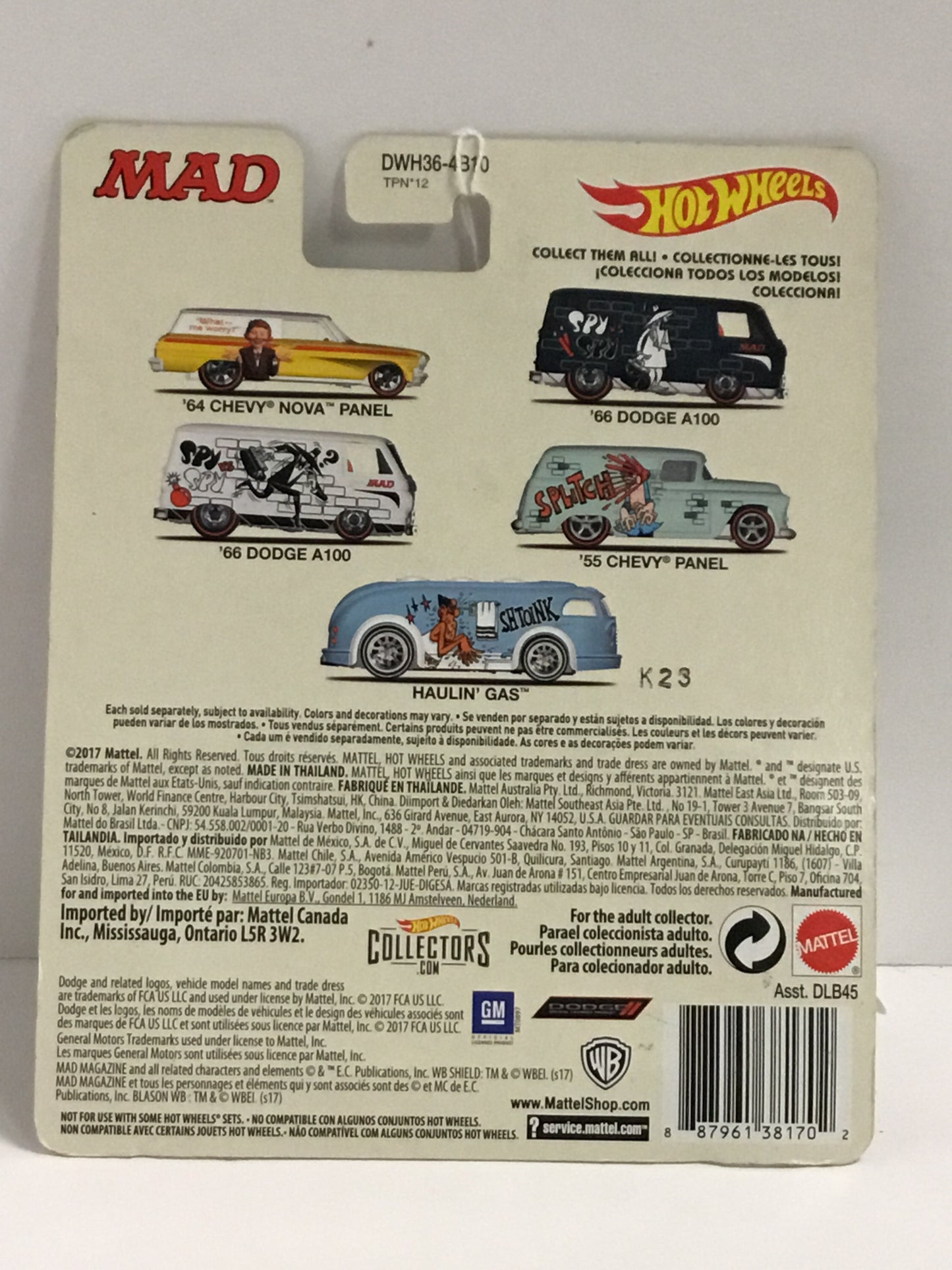 Hot wheels pop-culture MAD SHTOINK Haulin Gas 271F