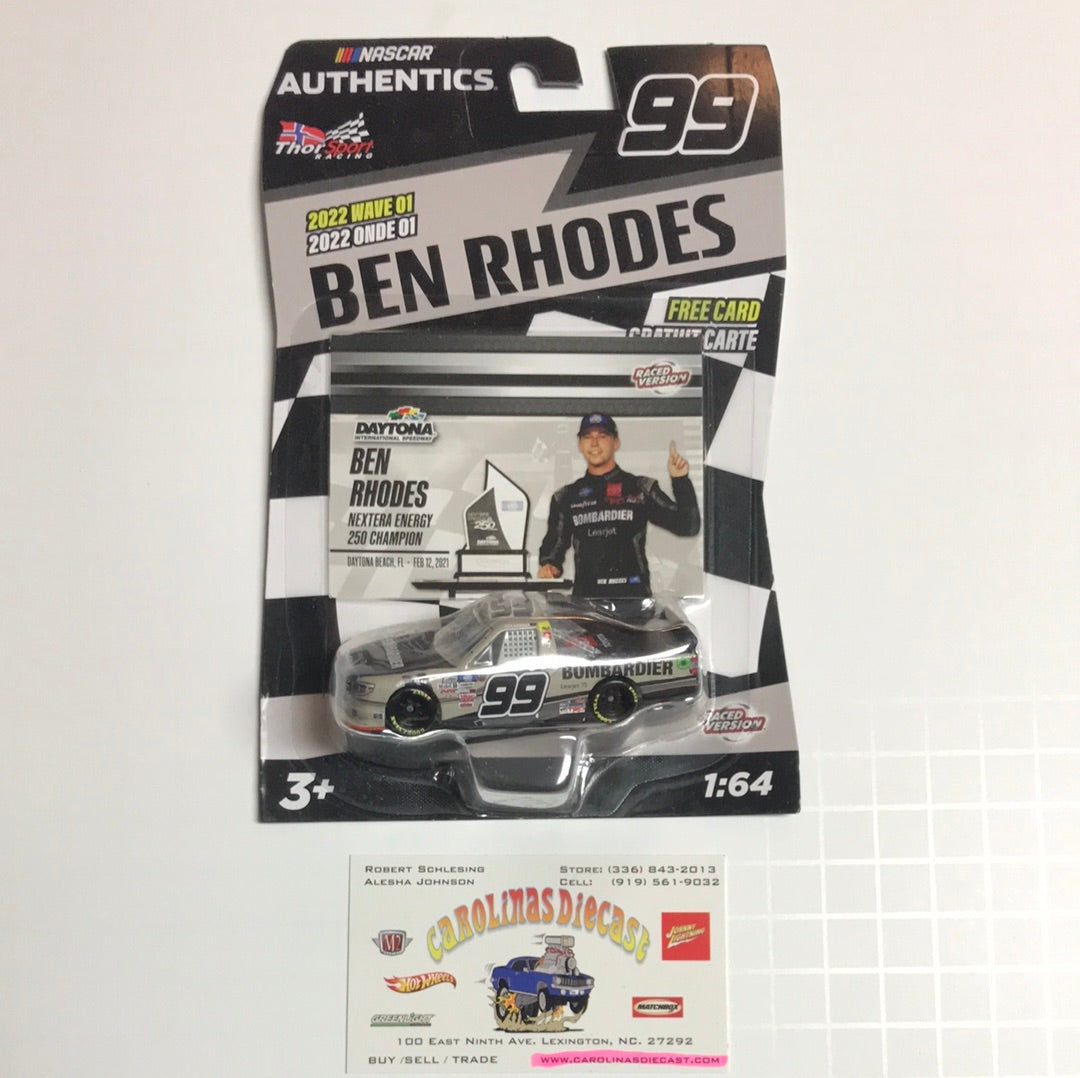 2022 nascar authentics wave 1 Ben Rhodes carolinasdiecast