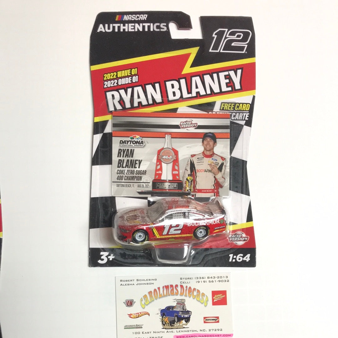 2022 nascar authentics wave 1 Ryan blaney KK1 carolinasdiecast