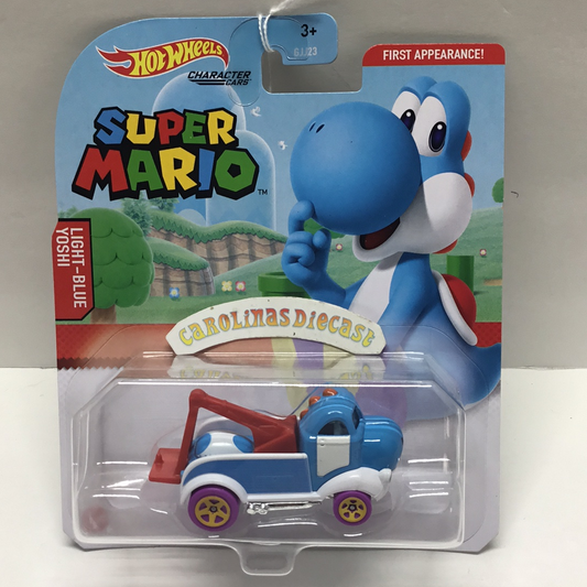 2021 Hot Wheels Super Mario gaming character cars Light blue Yoshi 110D