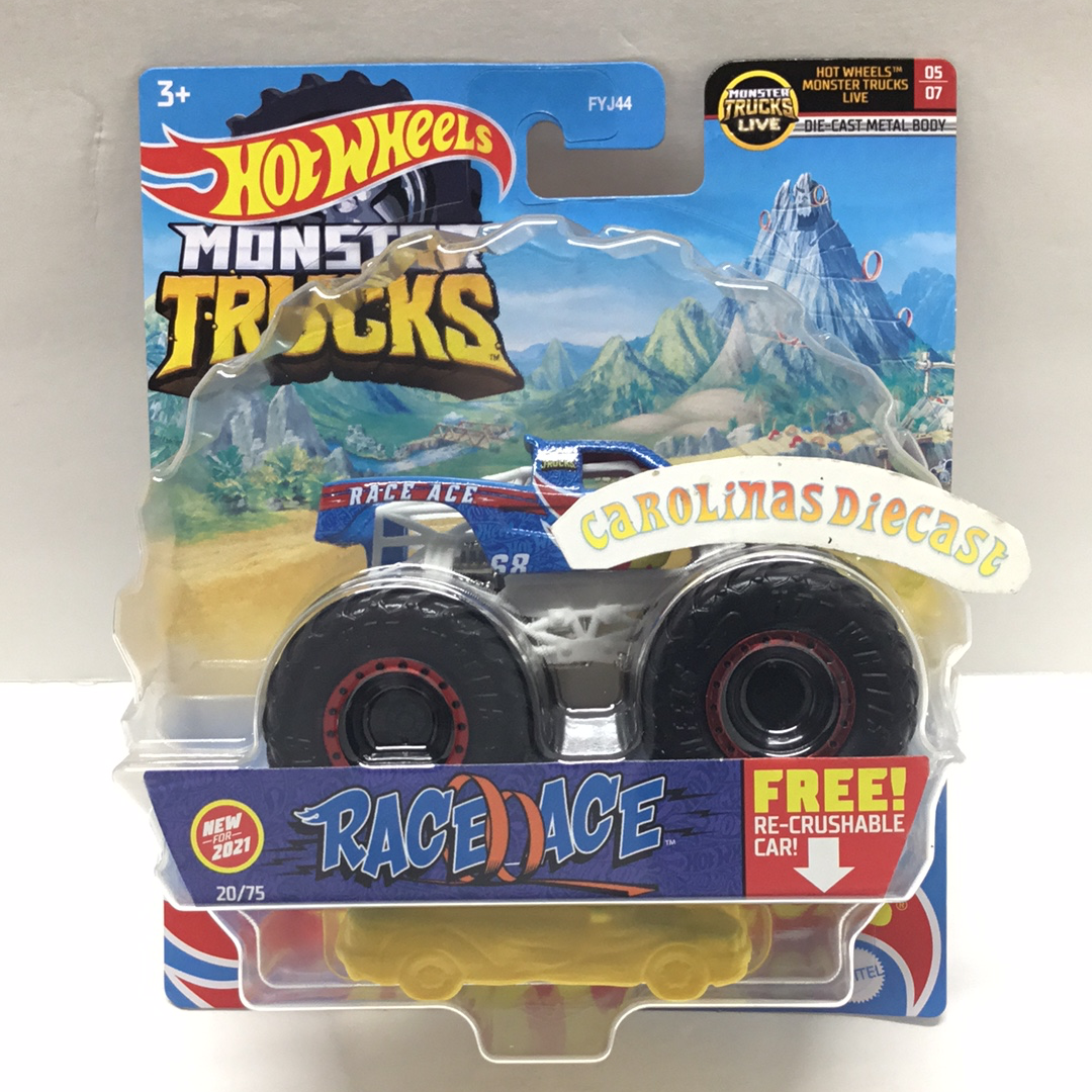 Carrinho de Brinquedo Hot Wheels  Lister - Carro Monster Truck - 1:64 -  Race Ace - Ref 20/75 5/7 - 1un - Hot Wheels - Mattel - Hot Wheels