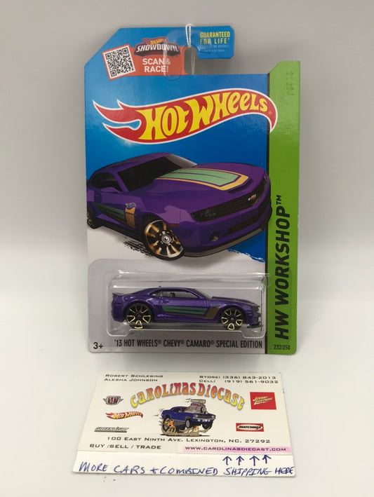 2015 Hot Wheels #232 13 Hot Wheels Chevy Camaro Special edition purple 16G