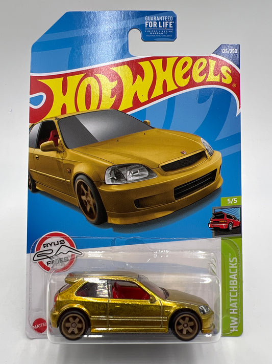 2022 Hot Wheels Super Treasure Hunt #125 99 Honda Civic Type R EK9 Gold Nugget W/Protector See Desc