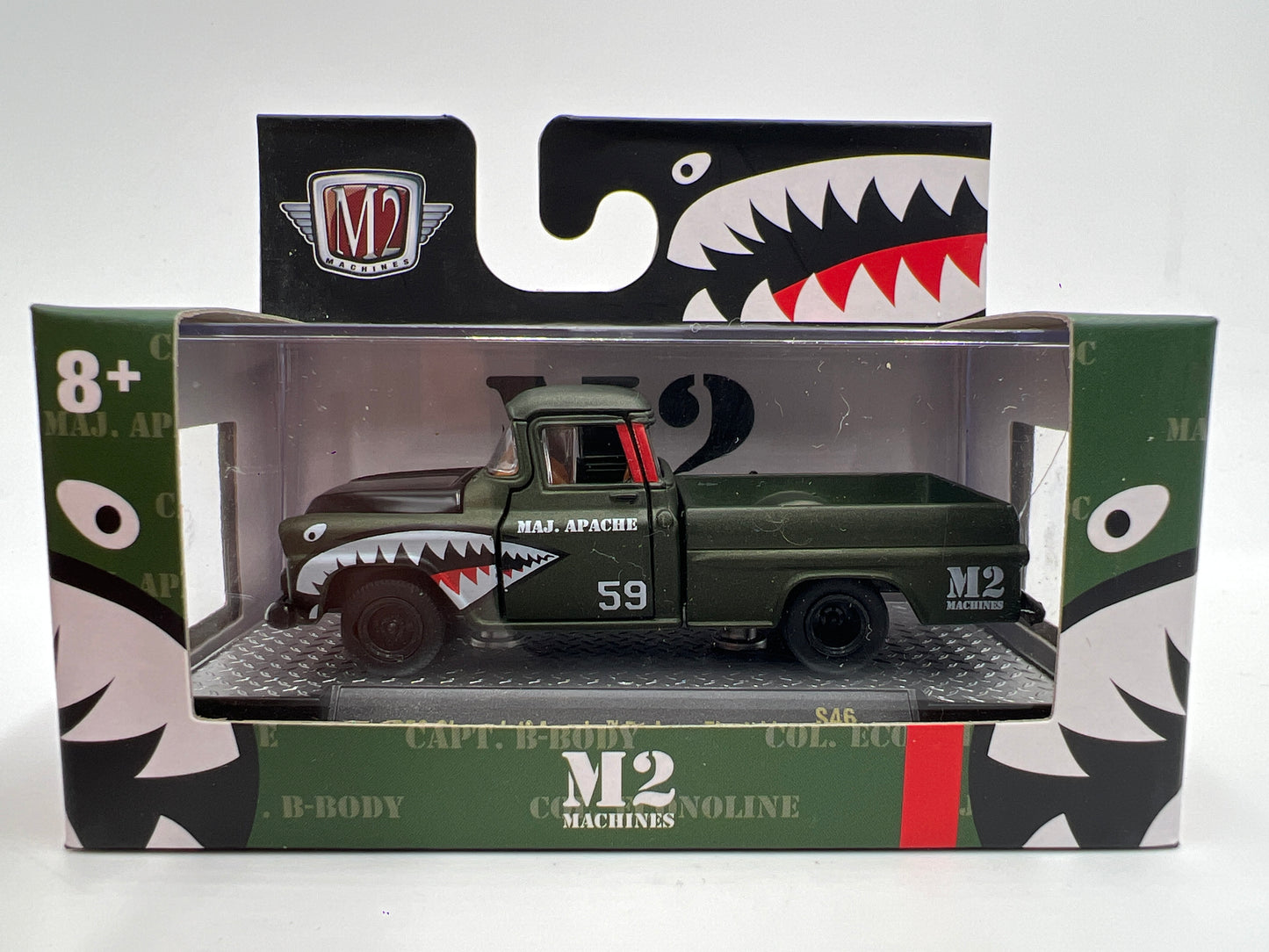 M2 Machines S46 Shark Mouth 1959 Chevrolet Apache De Luxe Fleetside