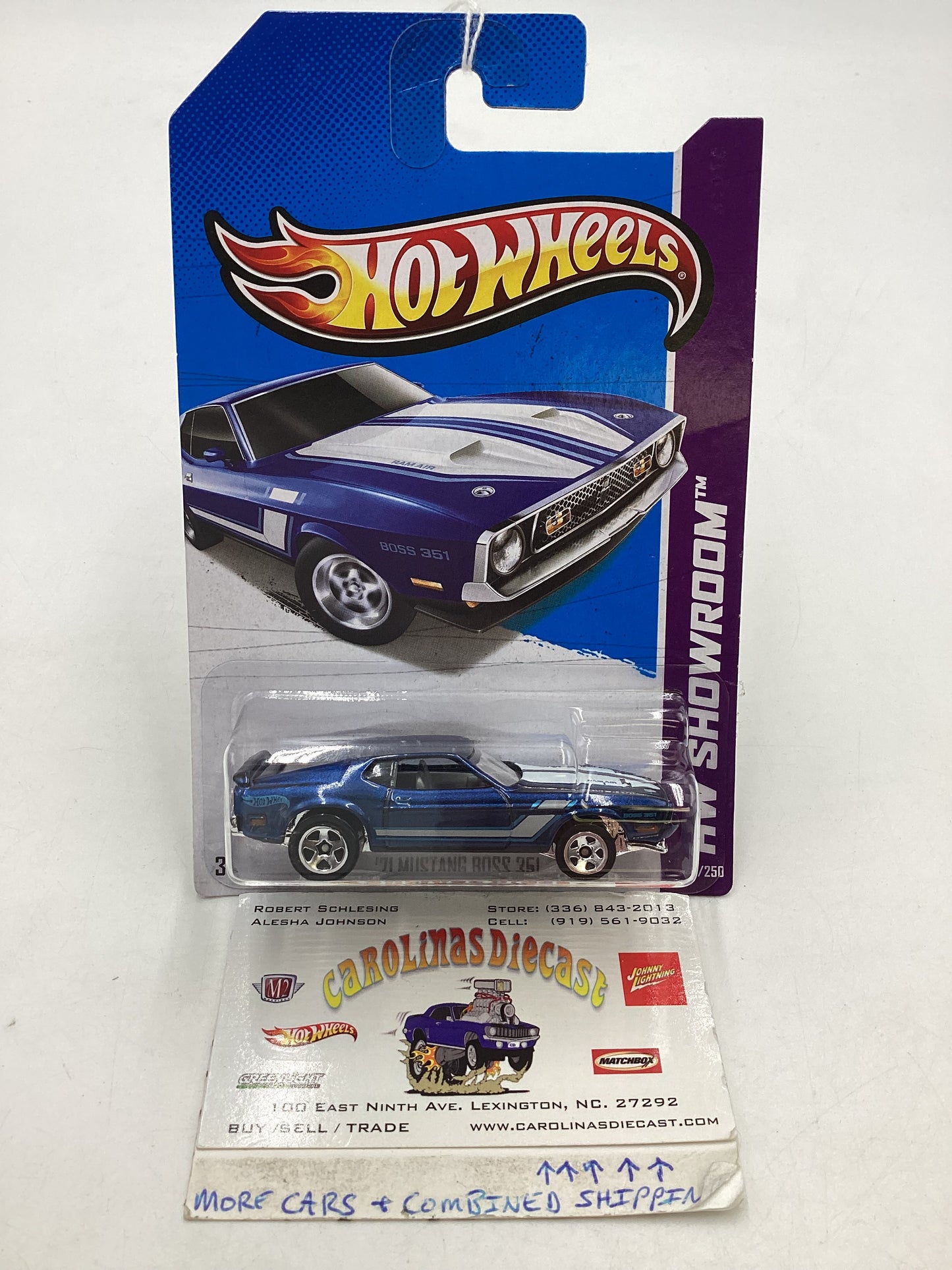 2013 Hot Wheels #224 71 Mustang Boss 351 Blue 30i