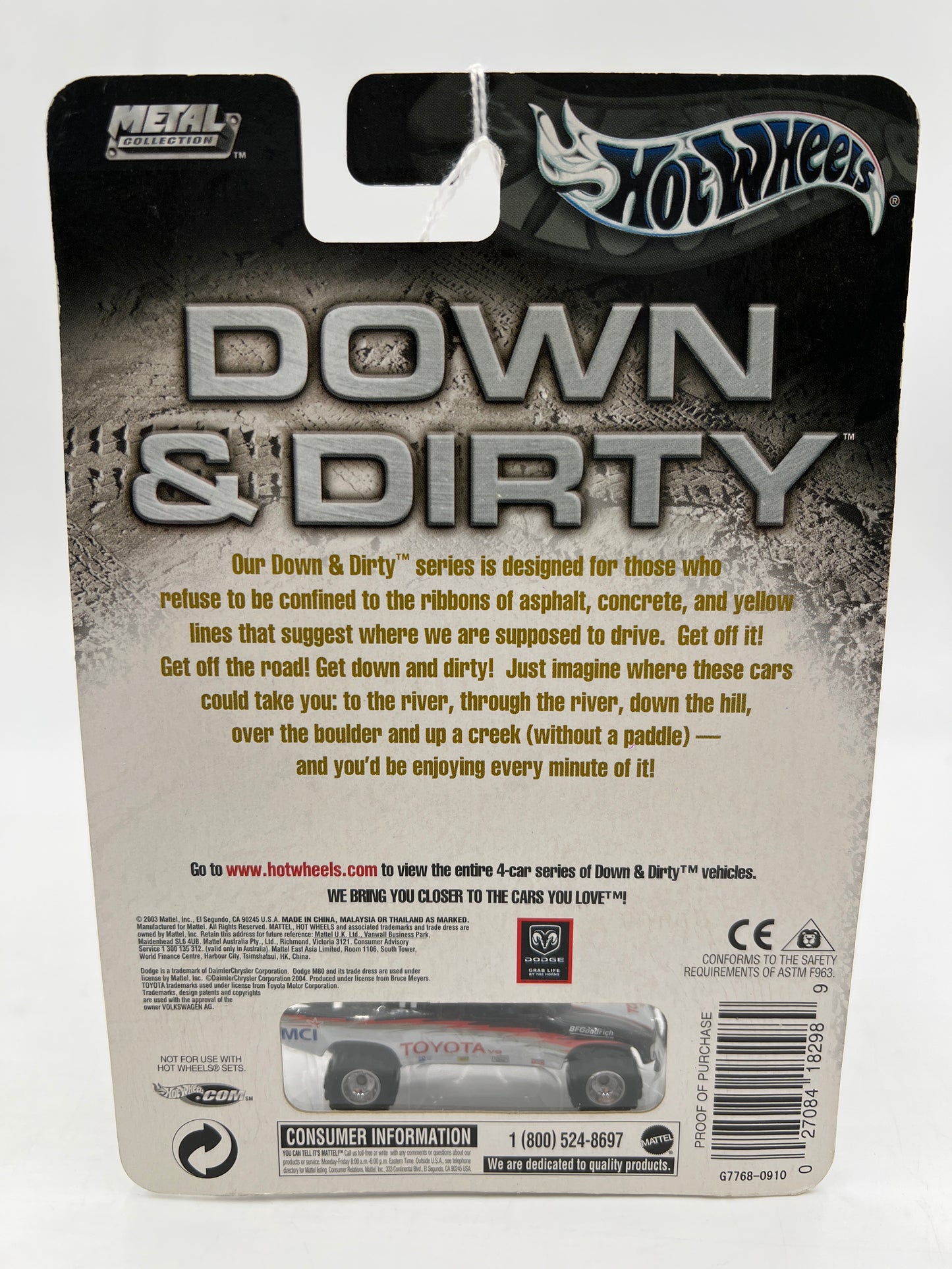 Hot Wheels Premium Down & Dirty #3 Toyota Truck Black/White