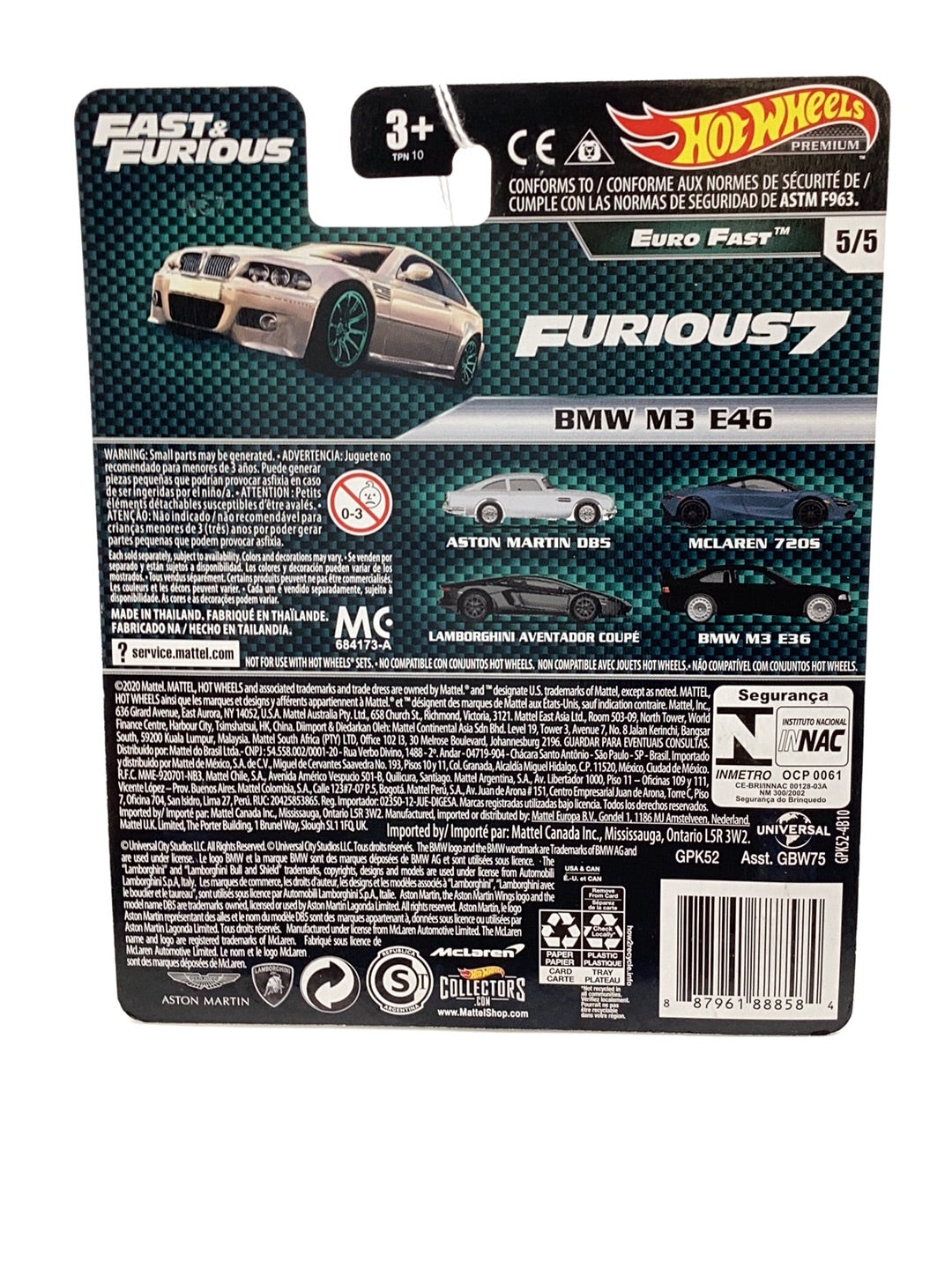 Hot Wheels fast and furious Euro Fast #5 BMW M3 E46 247D