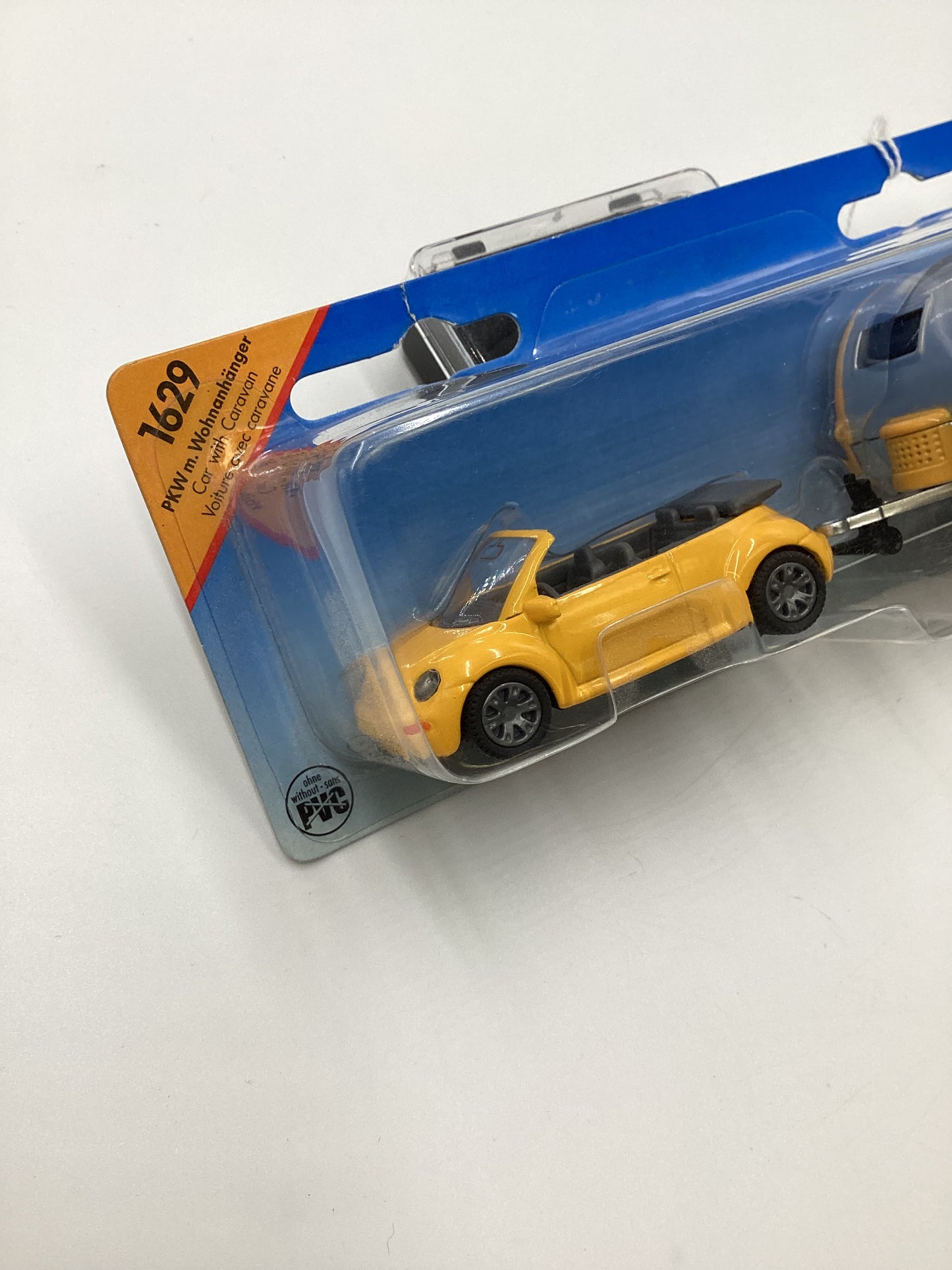 Siku #1629 Car with Caravan Yellow VW Beetle SR