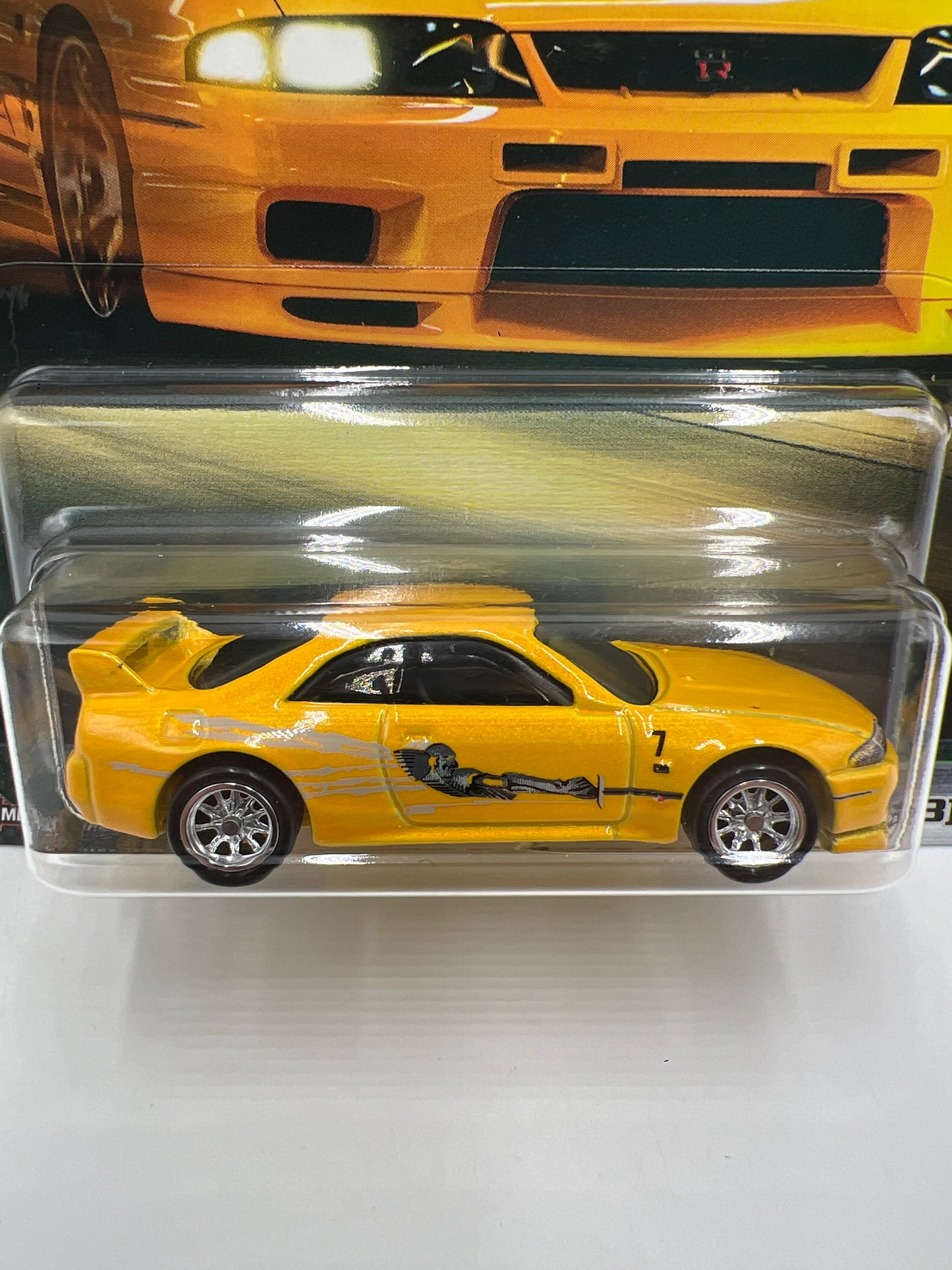 Hot Wheels Premium Fast & Furious Original Fast #5 Nissan Skyline GT-R BCNR33 Yellow W/Protector