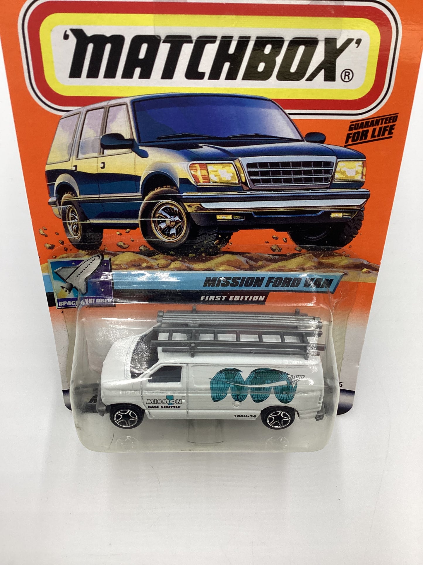 2000 Matchbox #38 Mission Ford Van White 210C