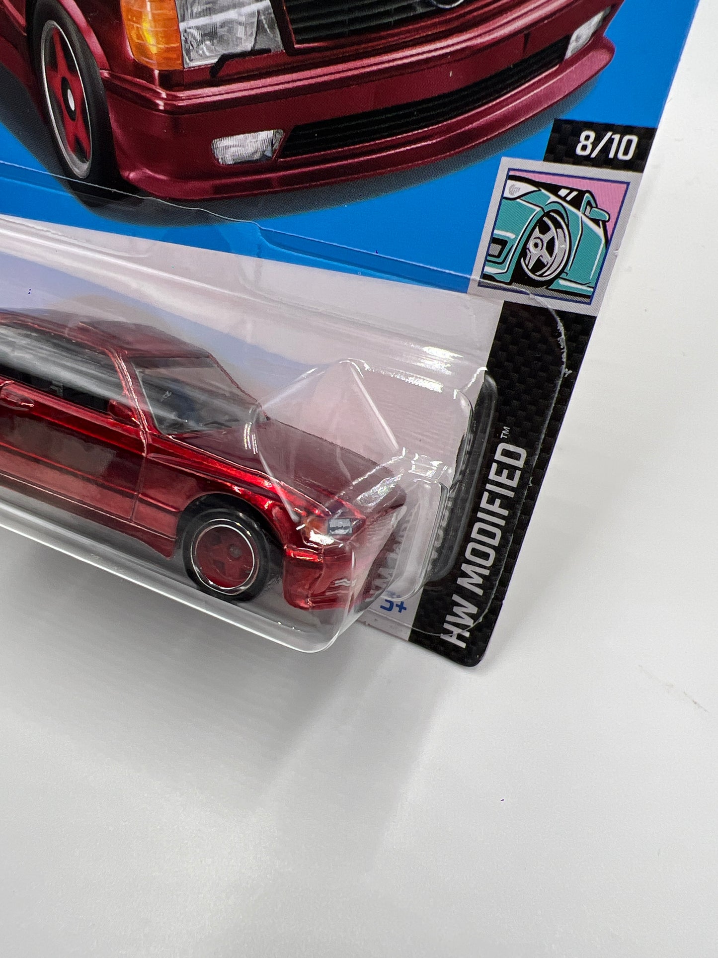 2024 Hot Wheels Super Treasure Hunt #82 89 Mercedes-Benz 560 SEC AMG Red W/Protector