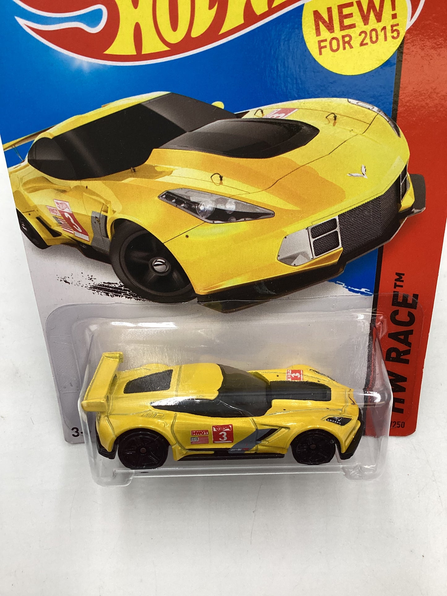 2015 Hot Wheels HW Race #155 Corvette C7.R Yellow 5A