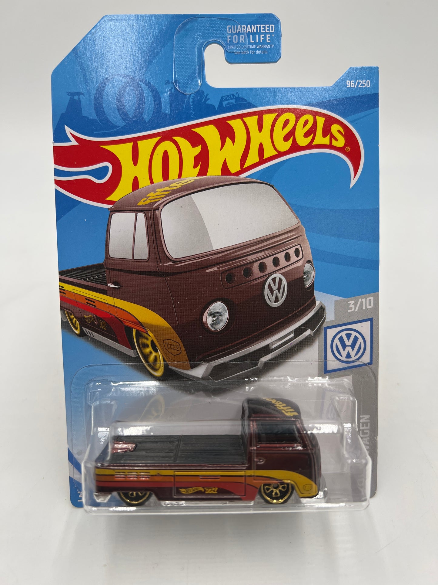 2019 Hot Wheels Super Treasure Hunt #96 Volkswagen T2 Pickup Brown W/Protector