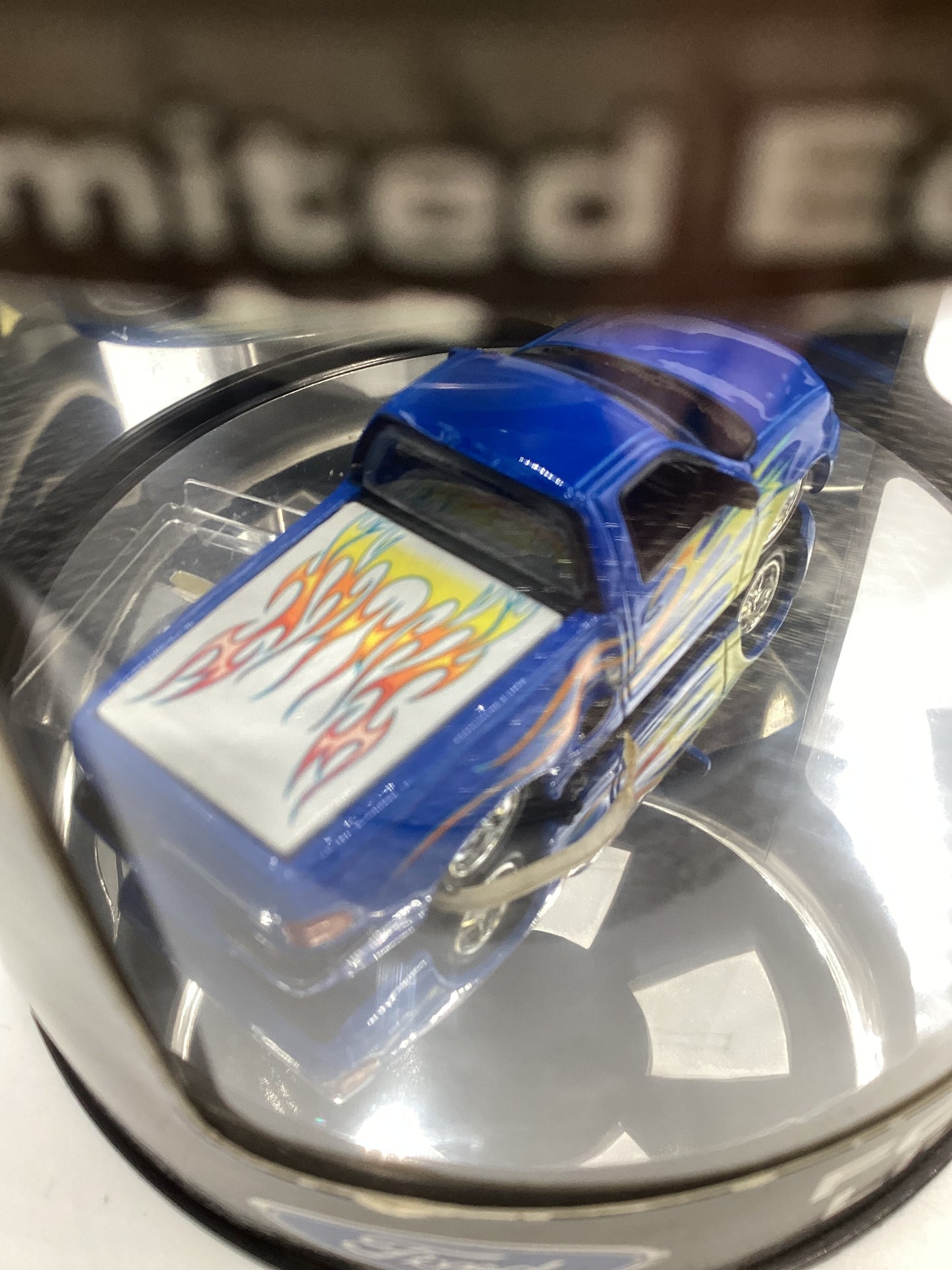 2003 Hot Wheels Oil Can Truck Series 1/15000 Ford F-150 Lightning Blue HTF Rubber Bands Not Stuck To Paint