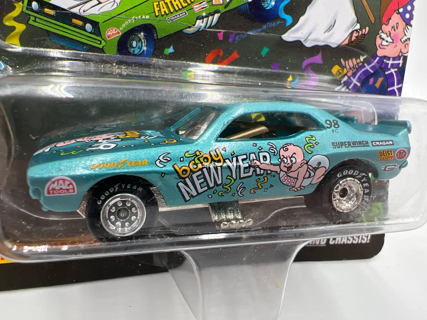 Johnny Lightning Dragsters New Year 98 #3512 Baby New Year Blue 186C
