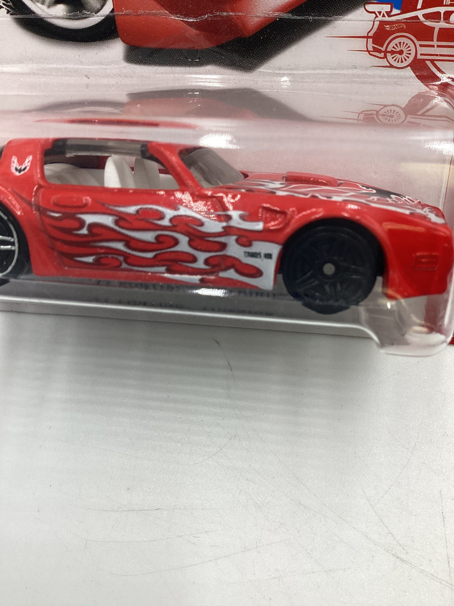 2017 Hot Wheels Factory Sealed Target Red Edition 77 Pontiac Firebird W/Protector bad card and wheel error