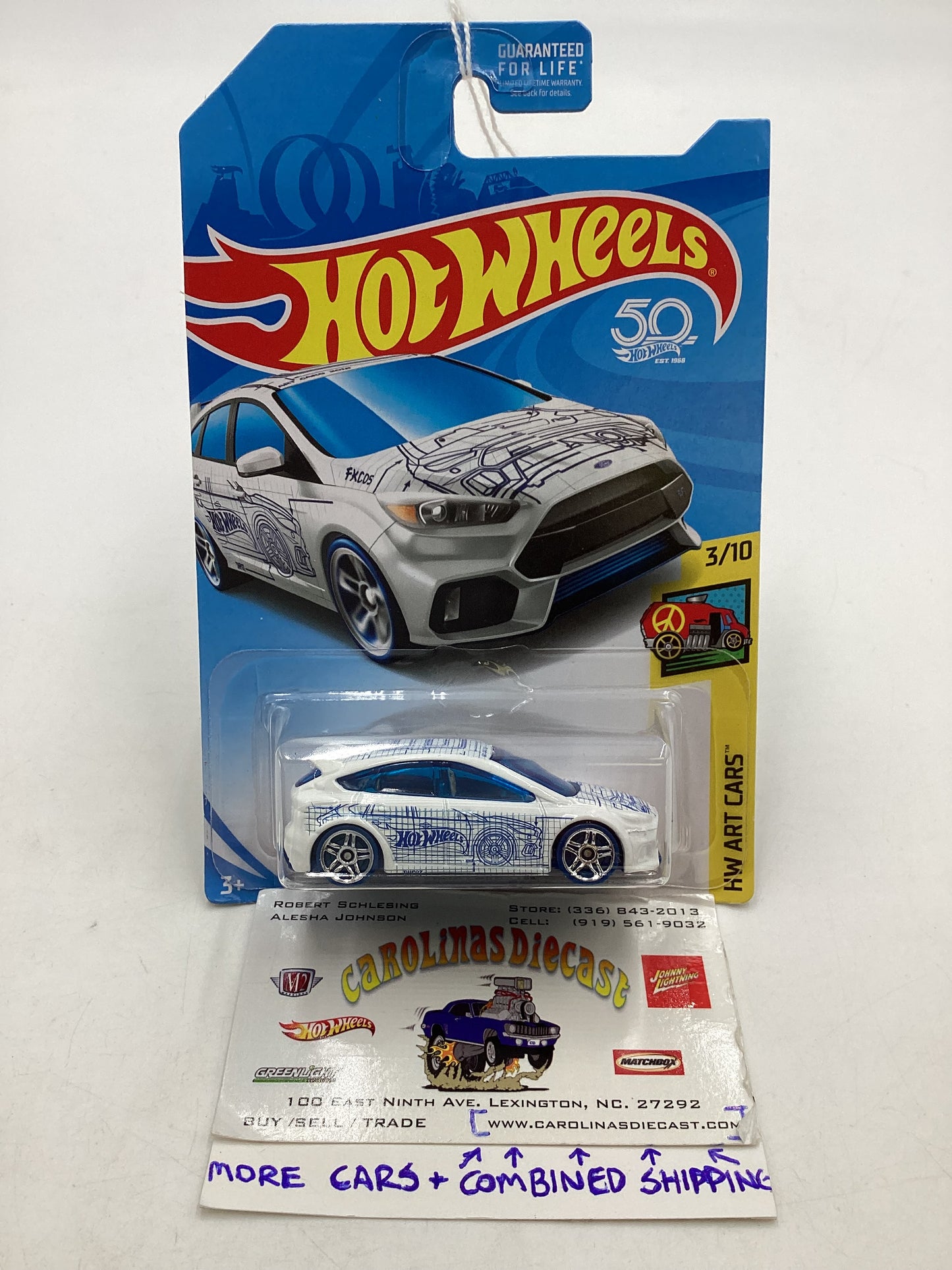 2018 Hot Wheels Kmart Exclusive Ford Focus RS White 236D