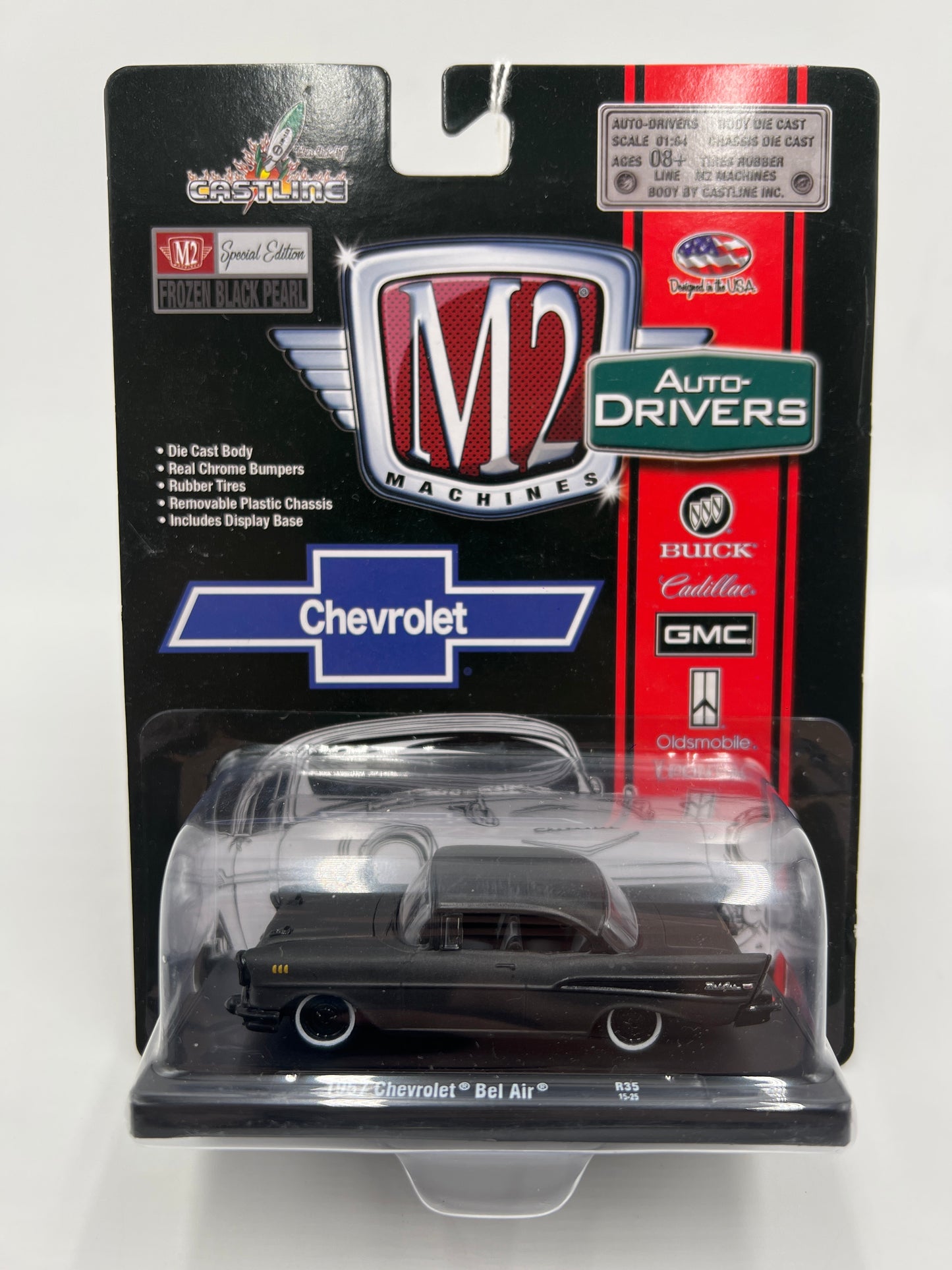 M2 Machines Auto-Drivers Special Edition Frozen Black Pearl 1957 Chevrolet Bel Air R35 191C