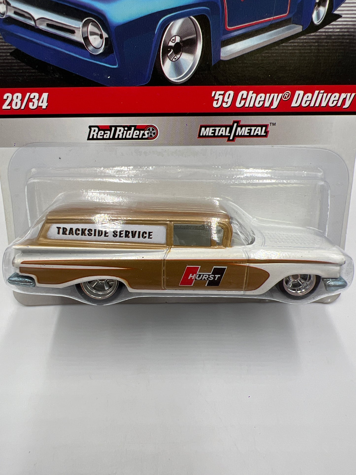 Hot Wheels Slick Rides #28 59 Chevy Delivery Hurst Gold/White 242B
