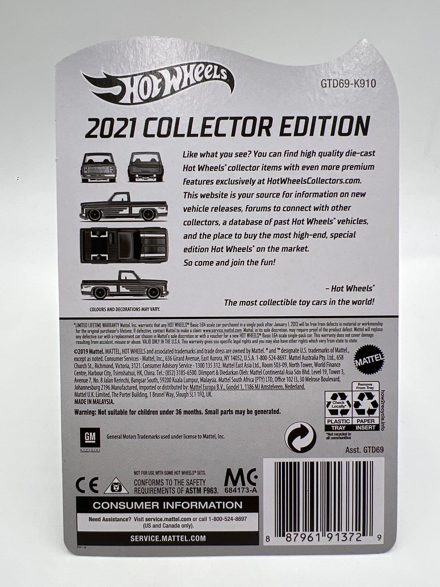 2021 Hot Wheels Legends Tour 83 Chevy Silverado Pink W/Protector