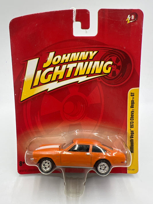 Johnny Lightning Small Card Millionth Vega 1973 Chevy Vega GT Orange