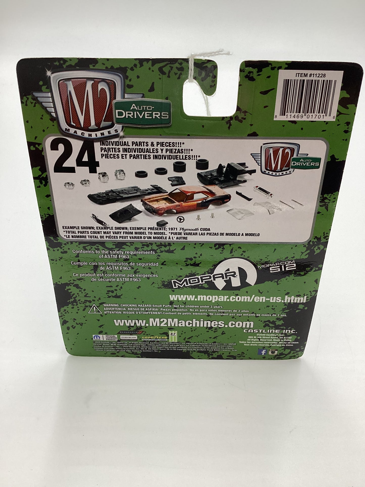 M2 Machines Auto Driver Mopar 1971 Dodge Charger Custom Green R64 192E