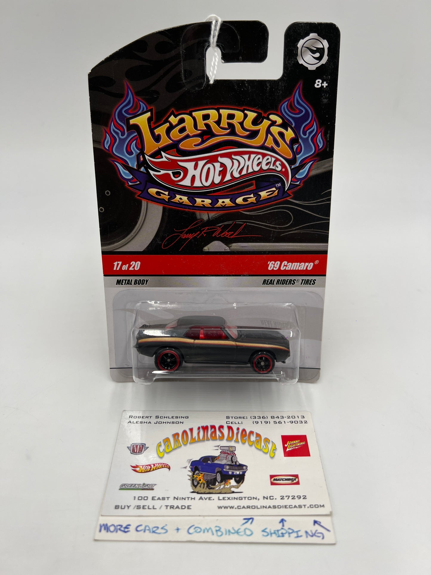 Hot Wheels Premium Larrys Garage #17 69 Camaro Black 245E