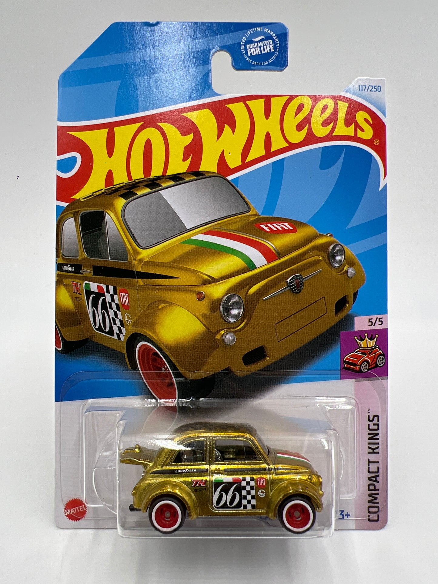 2024 Hot Wheels Super Treasure Hunt #117 60s Fiat 500D Modificado Gold W/Protector