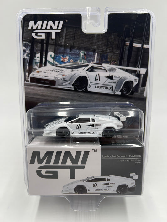 Mini GT 2024 Tokyo Auto Salon Lamborghini Countach LB-Works White #966