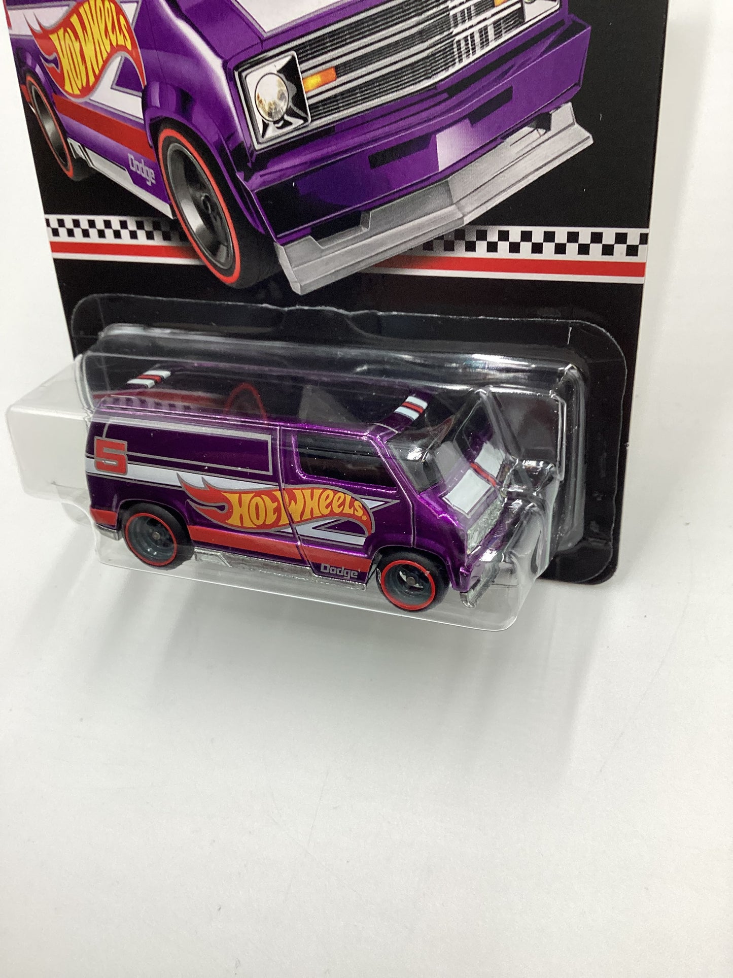 2020 Hot Wheels Collectors Edition mail in #5 Custom 77 Dodge Van Purple with protector