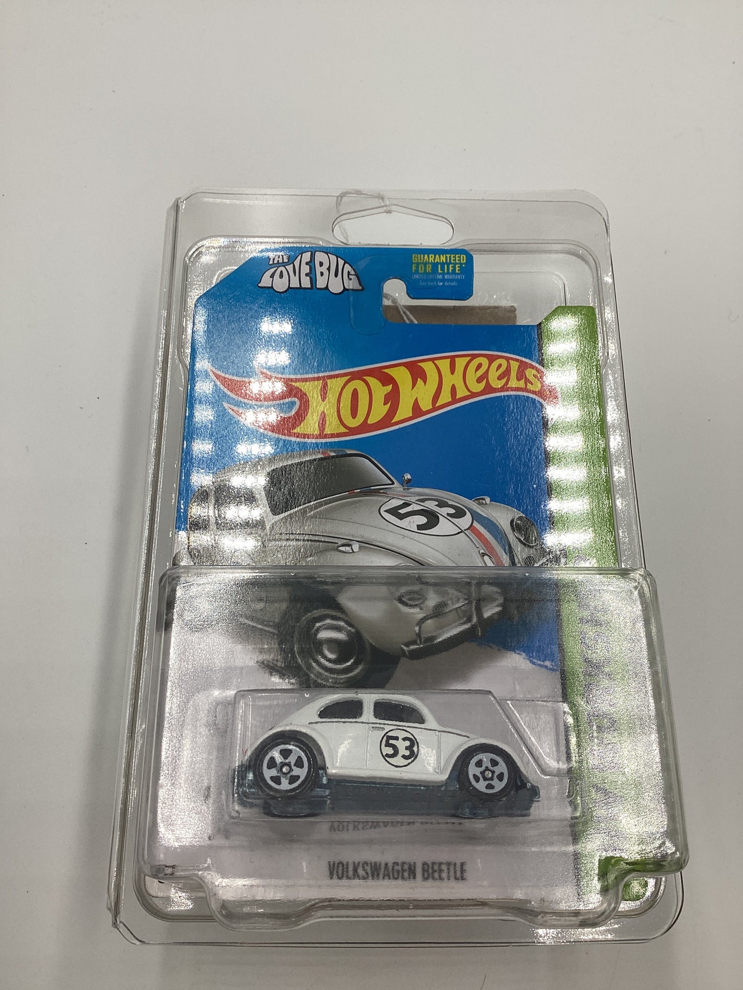 2014 Hot Wheels #191 Herbie Volkswagen Beetle The Love Bug White with protector