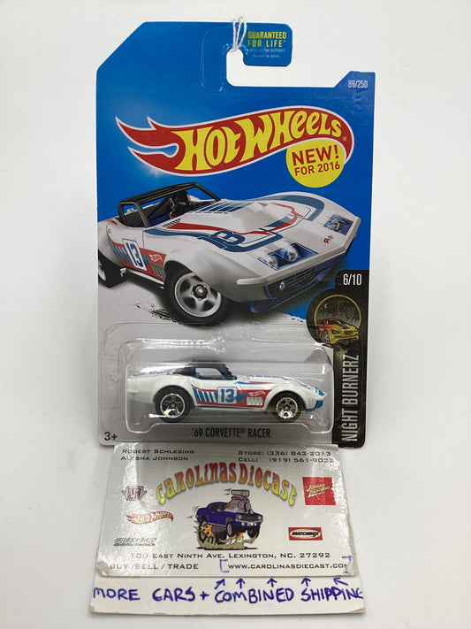 2016 Hot Wheels #86 69 Corvette Racer White 13H