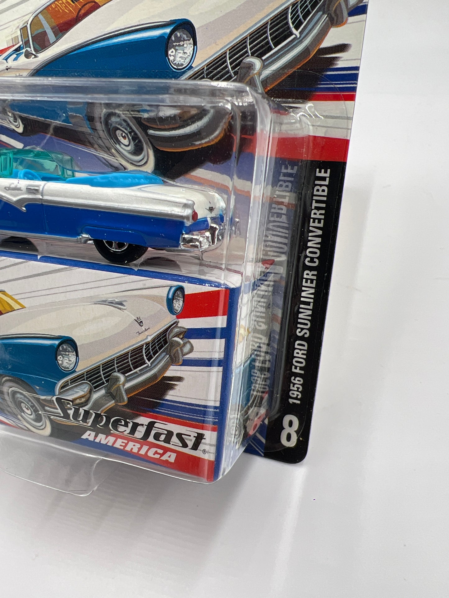 Matchbox Superfast America #8 1956 Ford Sunliner Convertible Blue/White 173A