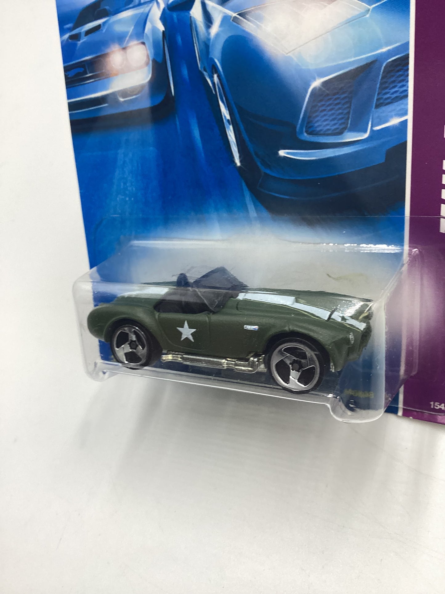 2008 Hot Wheels HW Team: Engine Revealers #154 Shelby Cobra 427 S/C Army Green opening hood 33E