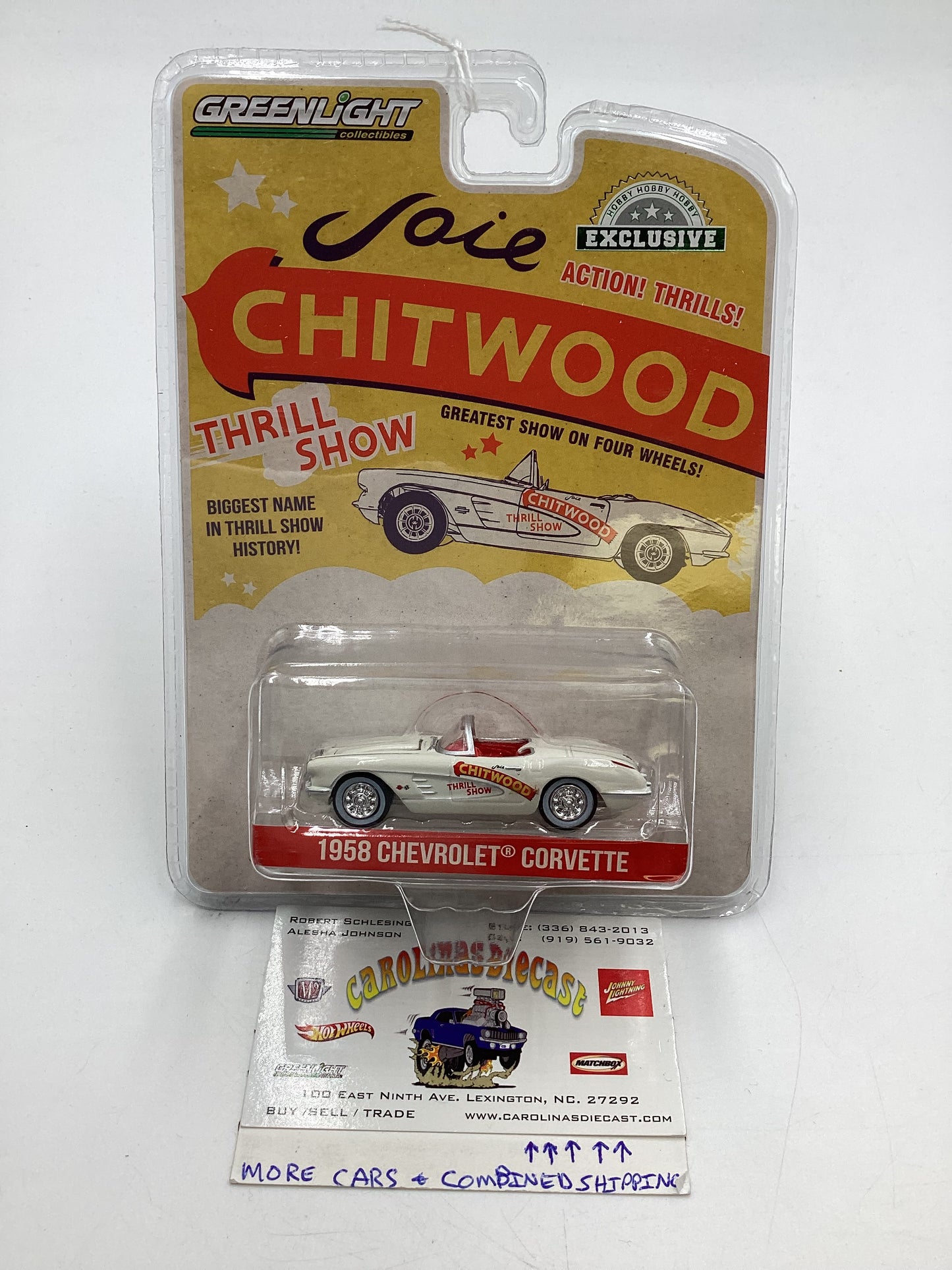 Greenlight GL Hobby Exclusive Chitwood 1958 Chevrolet Corvette White 180E