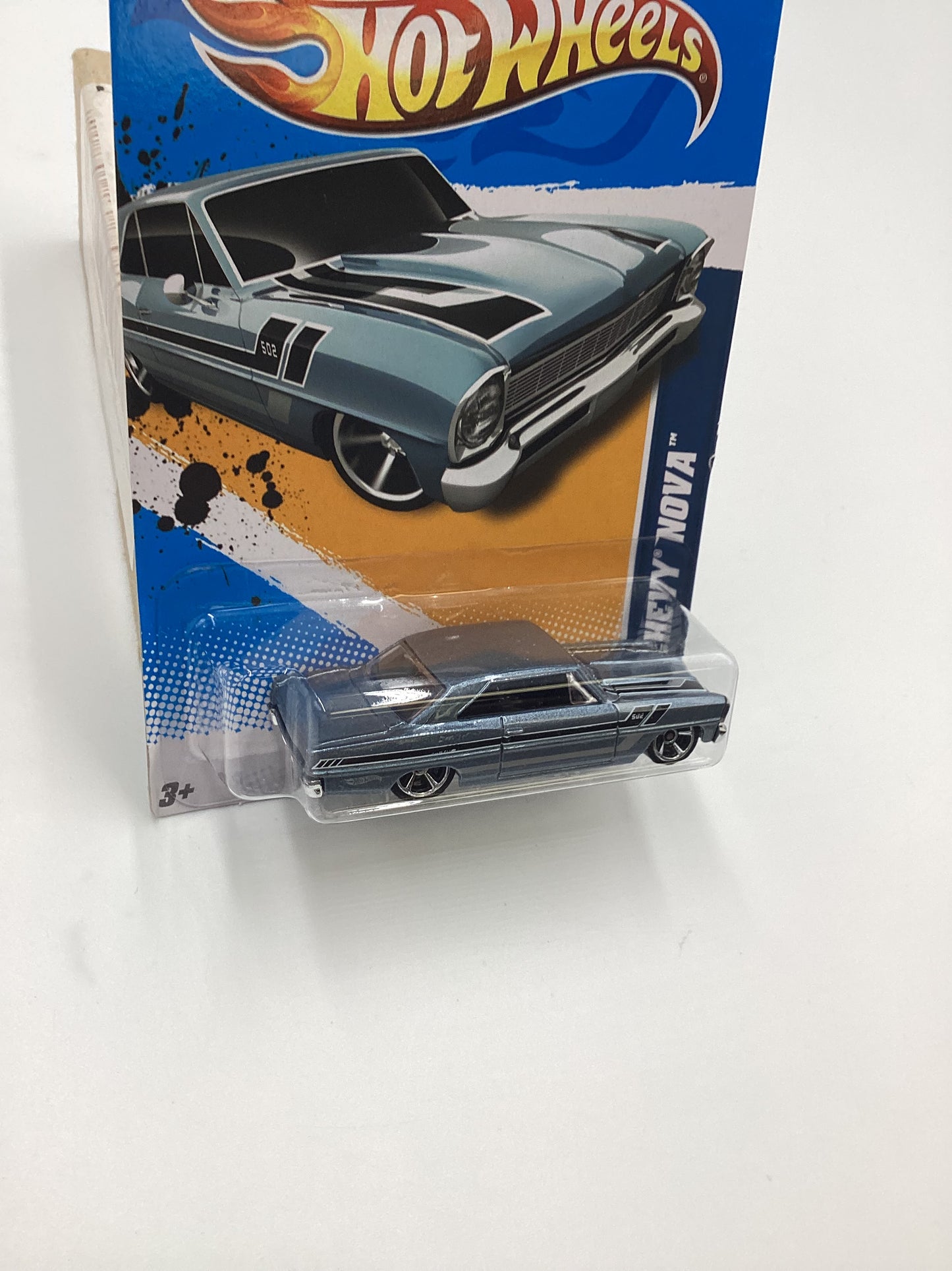 2012 Hot Wheels Muscle Mania GM #106 66 Chevy Nova Light Blue 5F