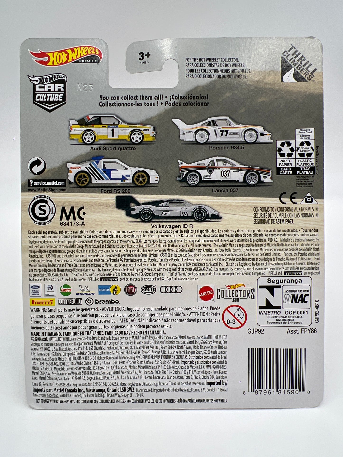 Hot Wheels Premium Thrill Climbers #5 Volkswagen ID R White