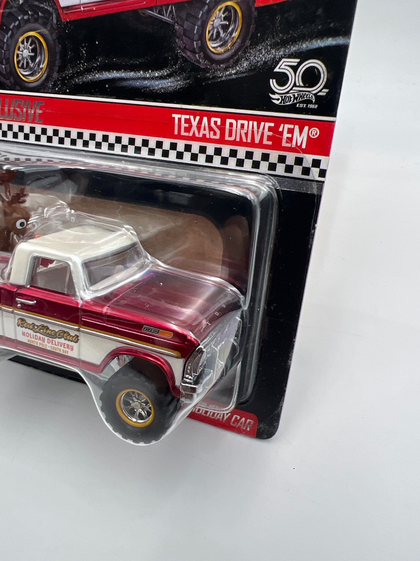 2018 Hot Wheels RLC Club Exclusive Holiday Car #1413/9000 Texas Drive Em W/Protector