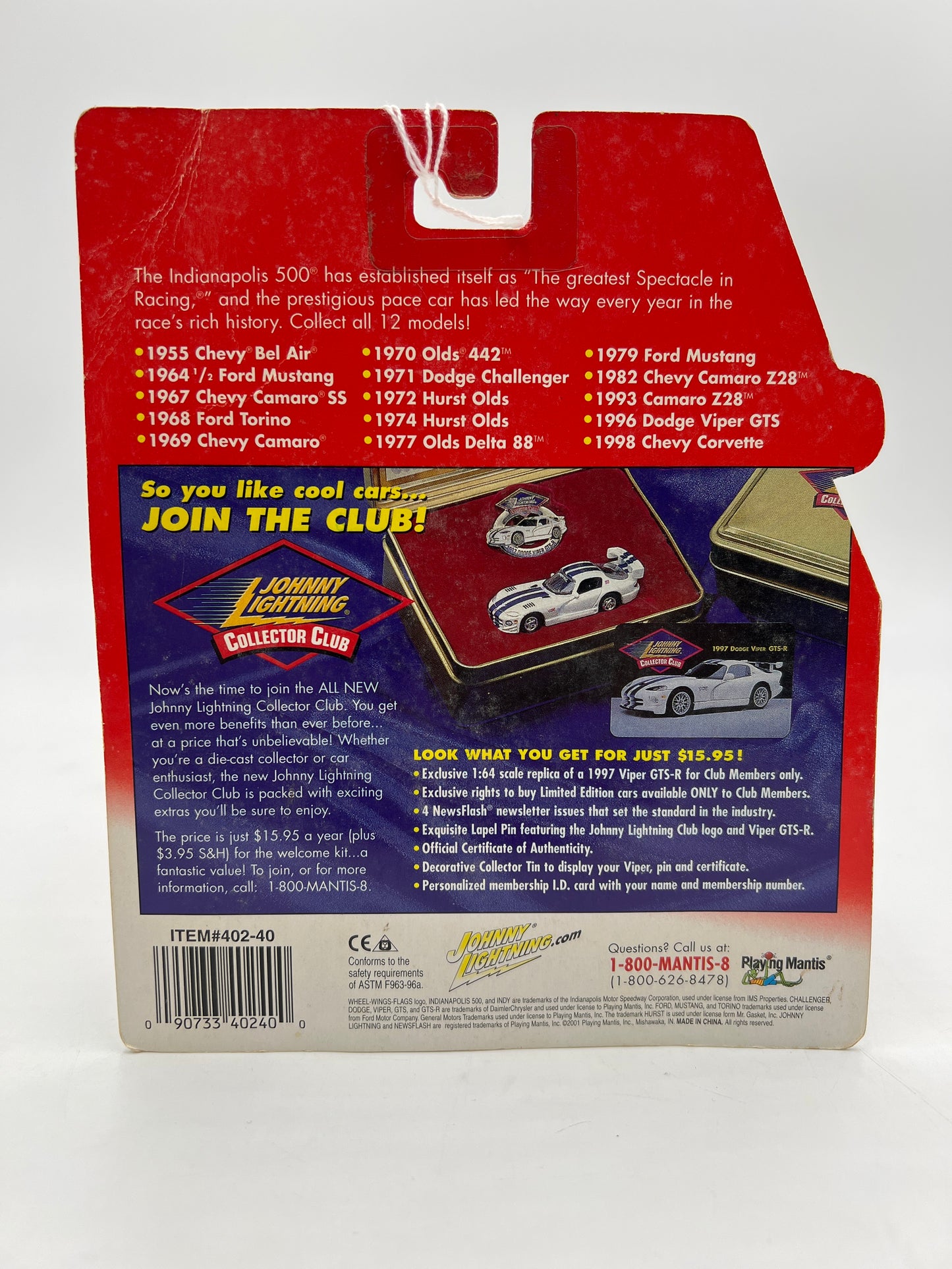 Johnny Lightning Official Pace Cars 1982 Chevy Camaro Z-28 Silver *Veins* 221G