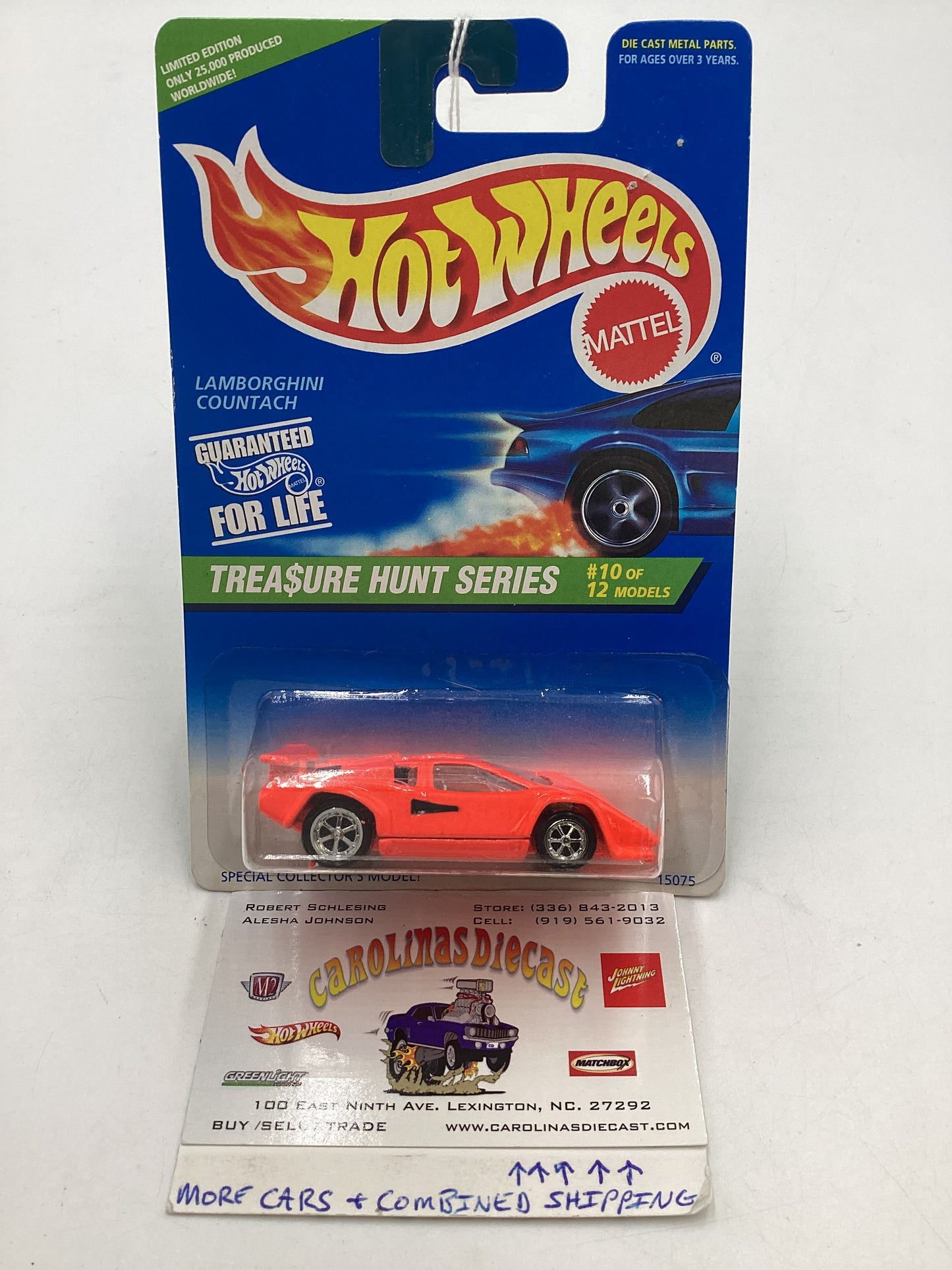 1996 Hot Wheels Treasure Hunt 10/12 Lamborghini Countach #429 274E