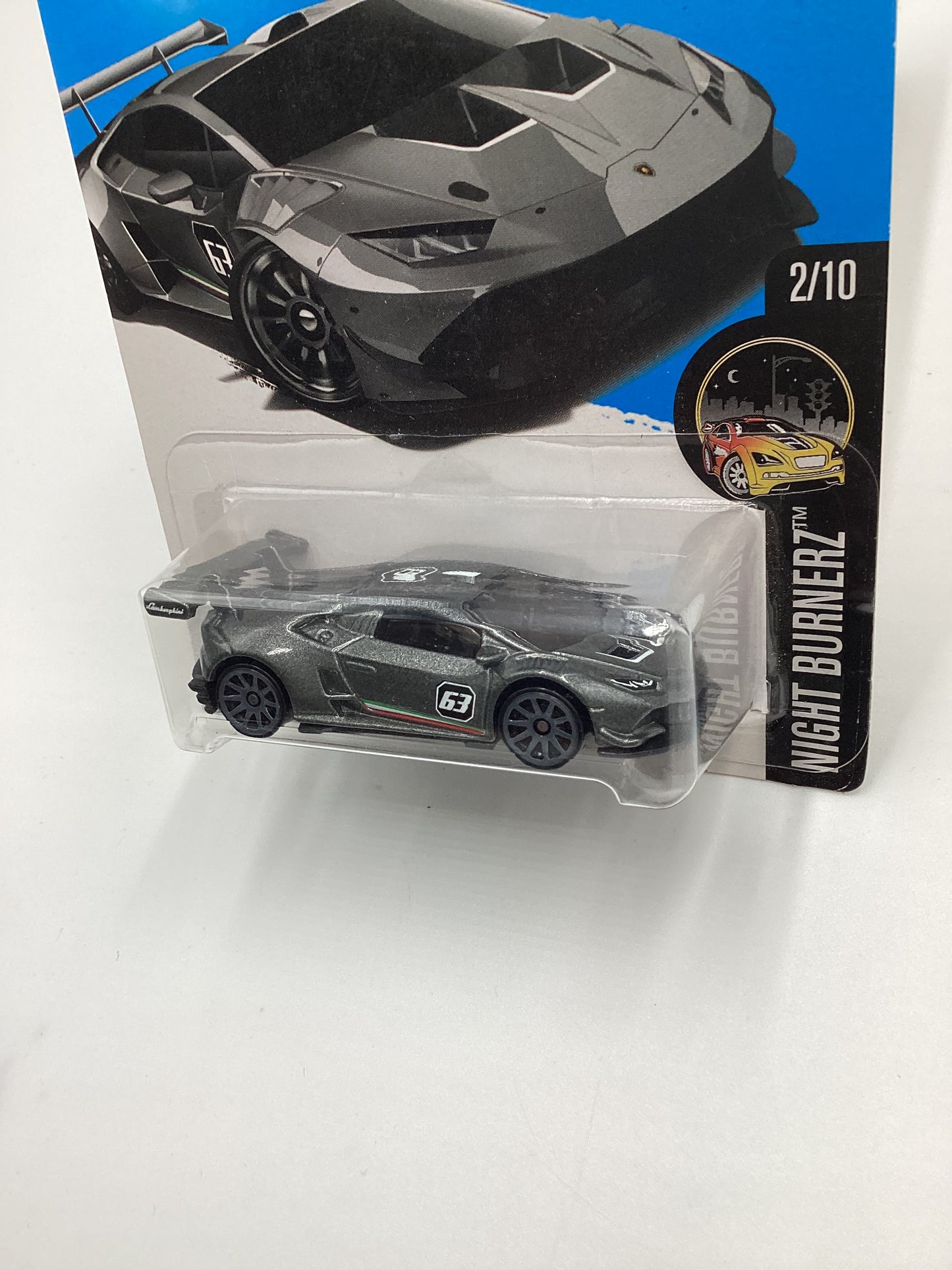 2016 Hot Wheels #82 Lamborghini Huracan LP 620-2 Super Trofeo Gray Intl. Card 101G