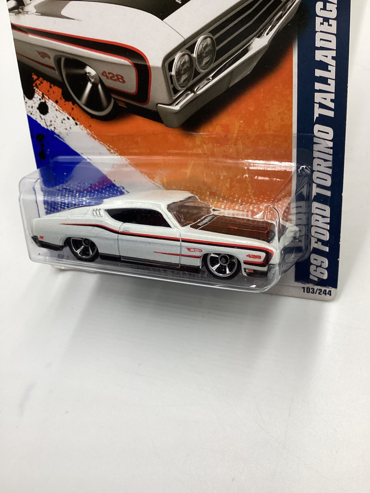 2011 Hot Wheels #103 69 Ford Torino Talledega White