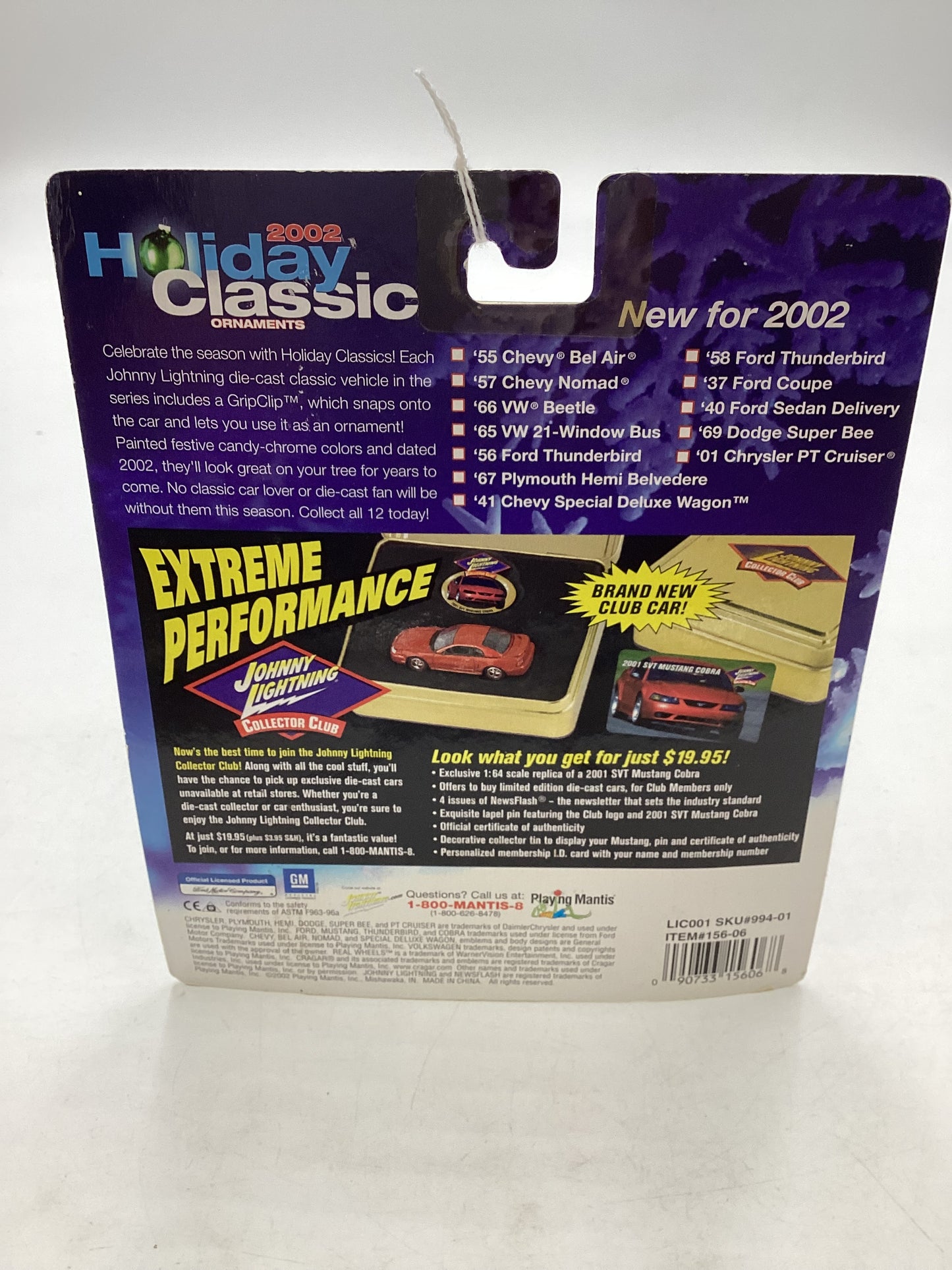 Johnny Lightning Holiday Classic Ornaments 66 VW Beetle Chrome