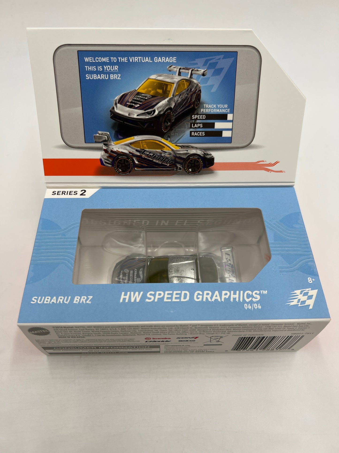Hot Wheels iD Speed Graphics Series 2 #4 Subaru BRZ Silver GReddy sealed