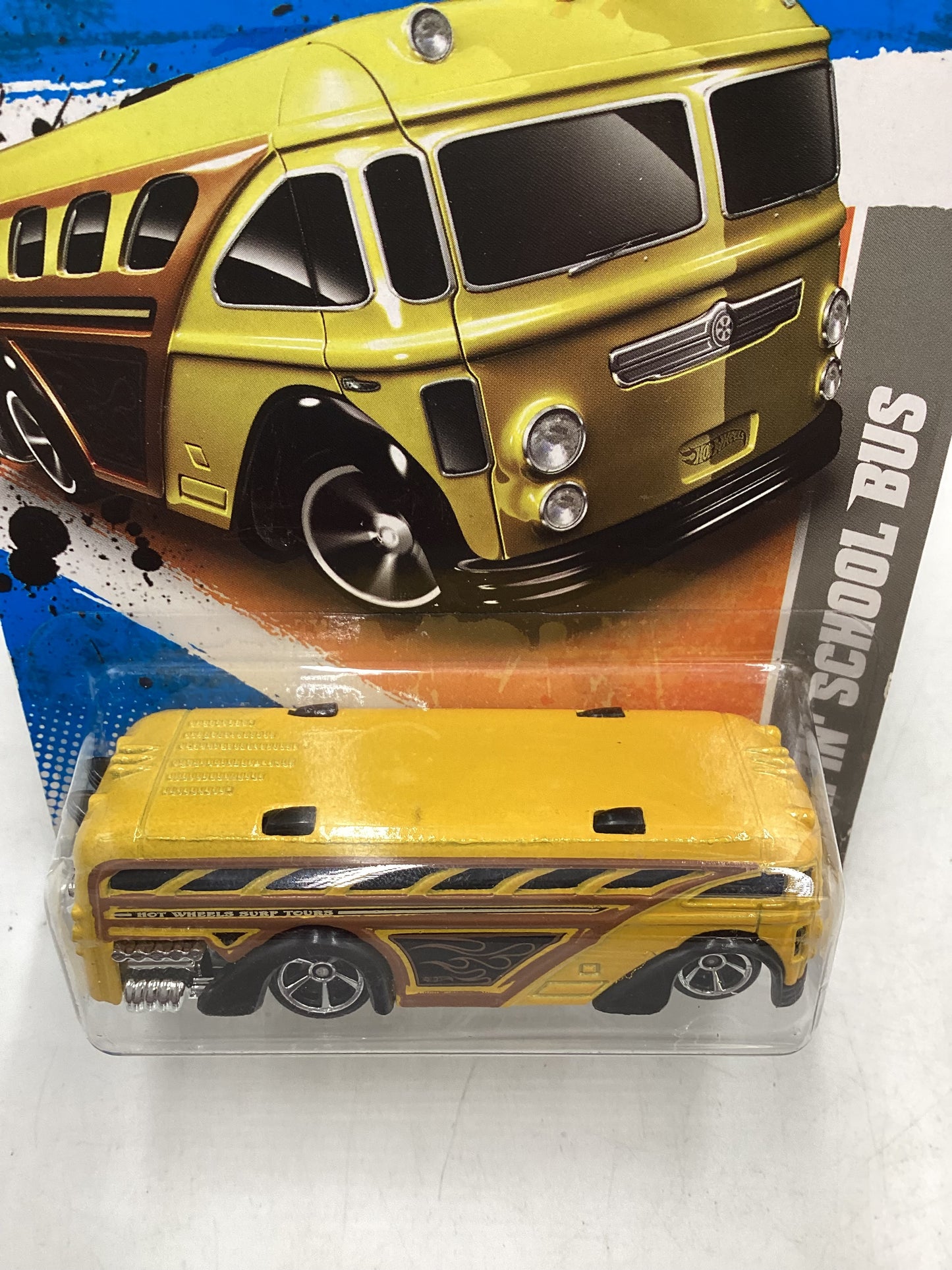 2011 Hot wheels #232 Surfin School Bus Yellow 39i